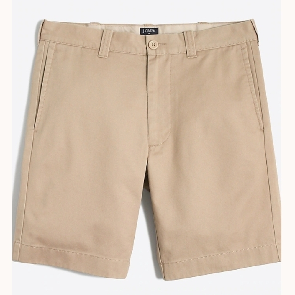 J. Crew Factory Gramercy Mens Tan Flat Front Shorts Size 31